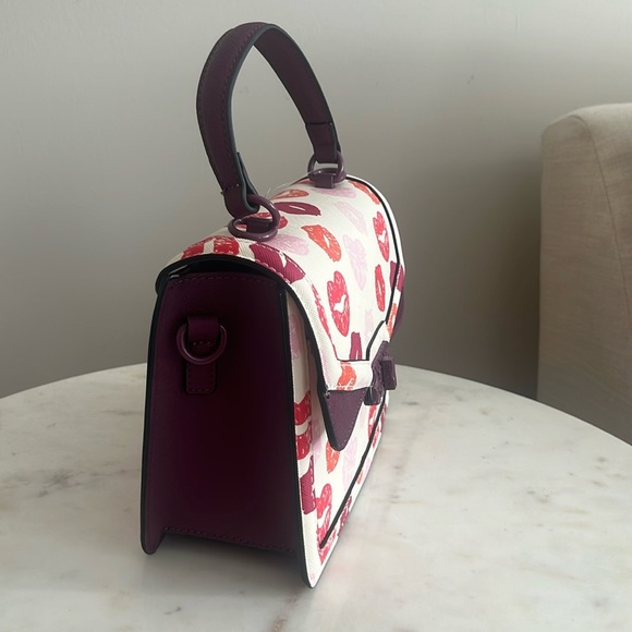 NWT ALDO Valentines Kisses Satchel Crossbody  Bag White Pink Purple - Picture 4 of 12